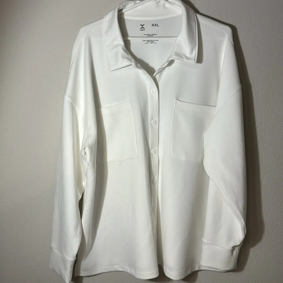 Xersion Women’s Off While, Button-up Shirt Jacket Hybrid Overshirt - Picture 9 of 10